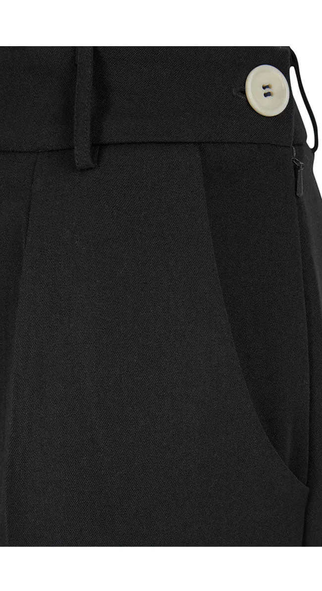 1930s and 40s Classic High Waist Wide Leg Trousers In Black