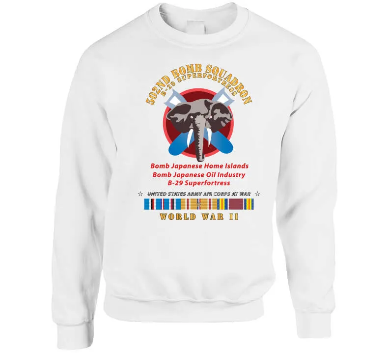 502nd Bomb Squadron - B-29 Superfortress - Campaigns - World War Ii W Pac Svc X 300 Classic T Shirt, Crewneck Sweatshirt, Hoodie, Long Sleeve