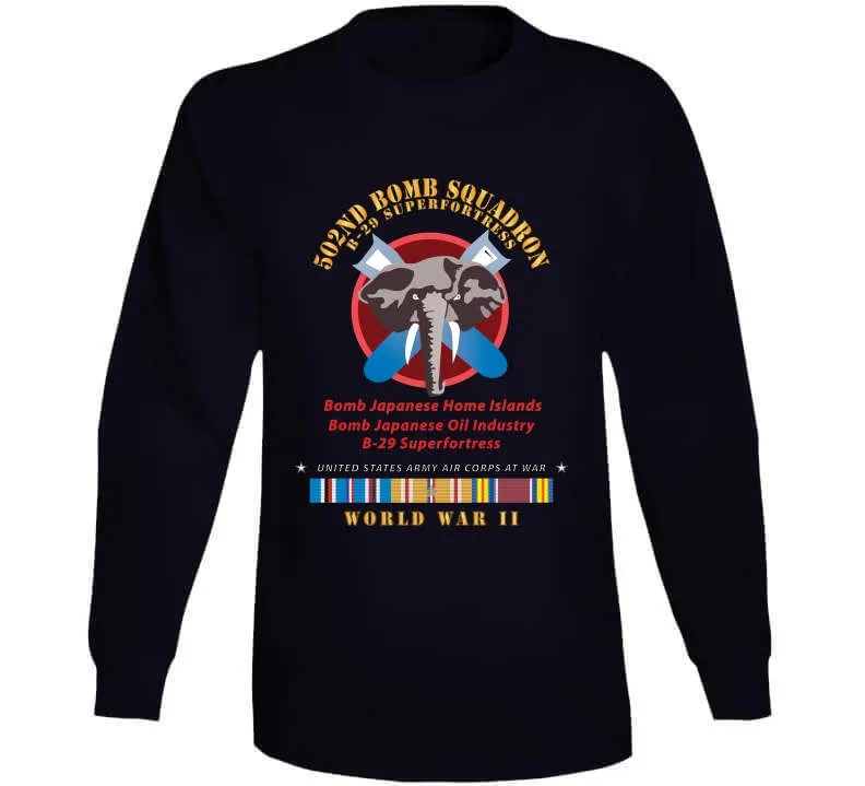 502nd Bomb Squadron - B-29 Superfortress - Campaigns - World War Ii W Pac Svc X 300 Classic T Shirt, Crewneck Sweatshirt, Hoodie, Long Sleeve