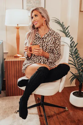 Afternoon Nap Leopard Pajama Top