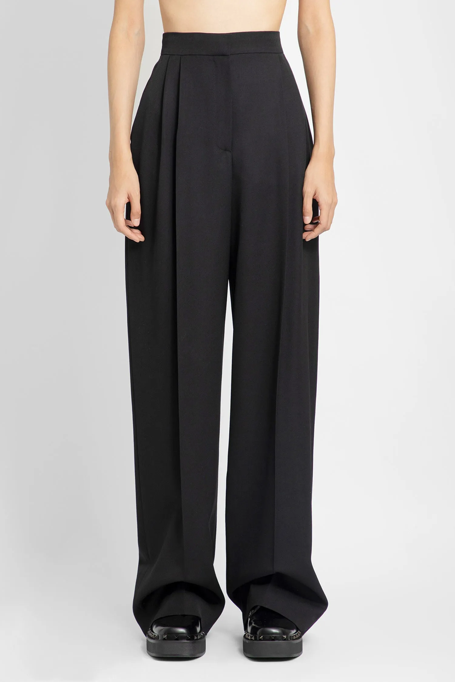 ALEXANDER MCQUEEN WOMAN BLACK TROUSERS