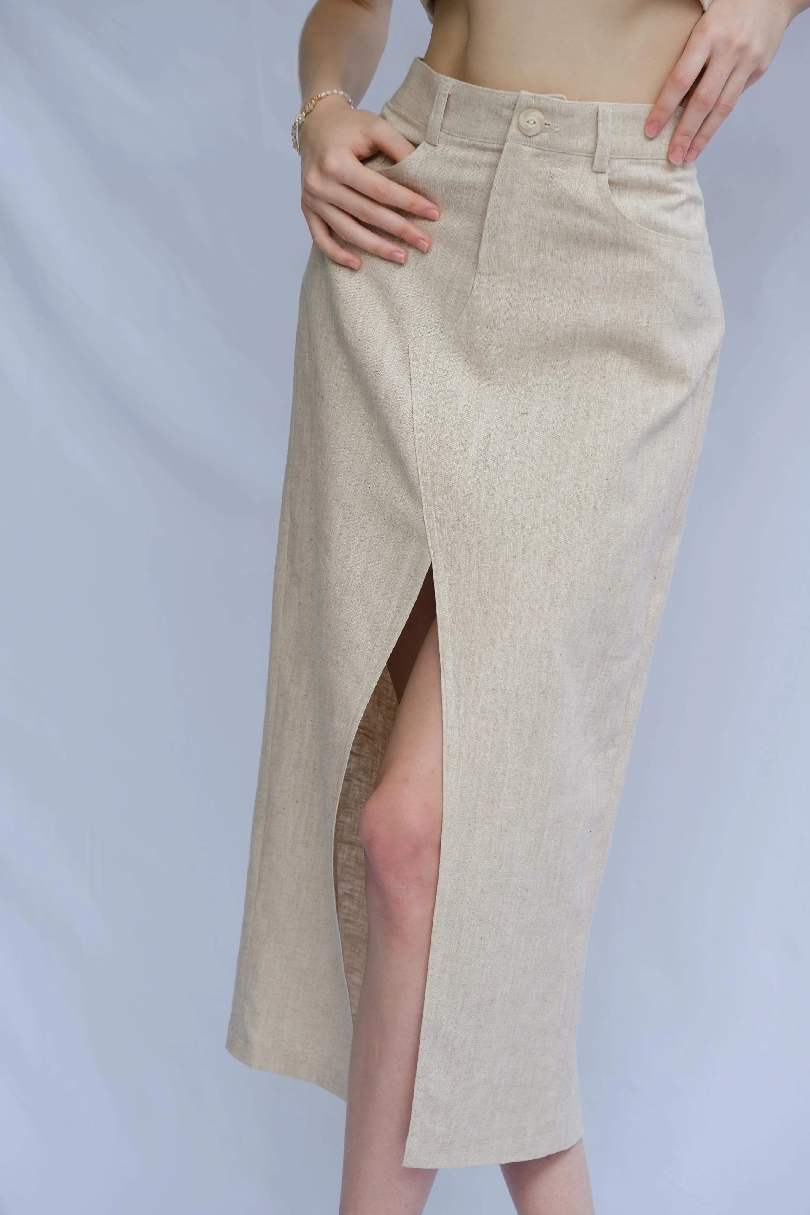 All Bodies 100% Linen Pencil Skirt