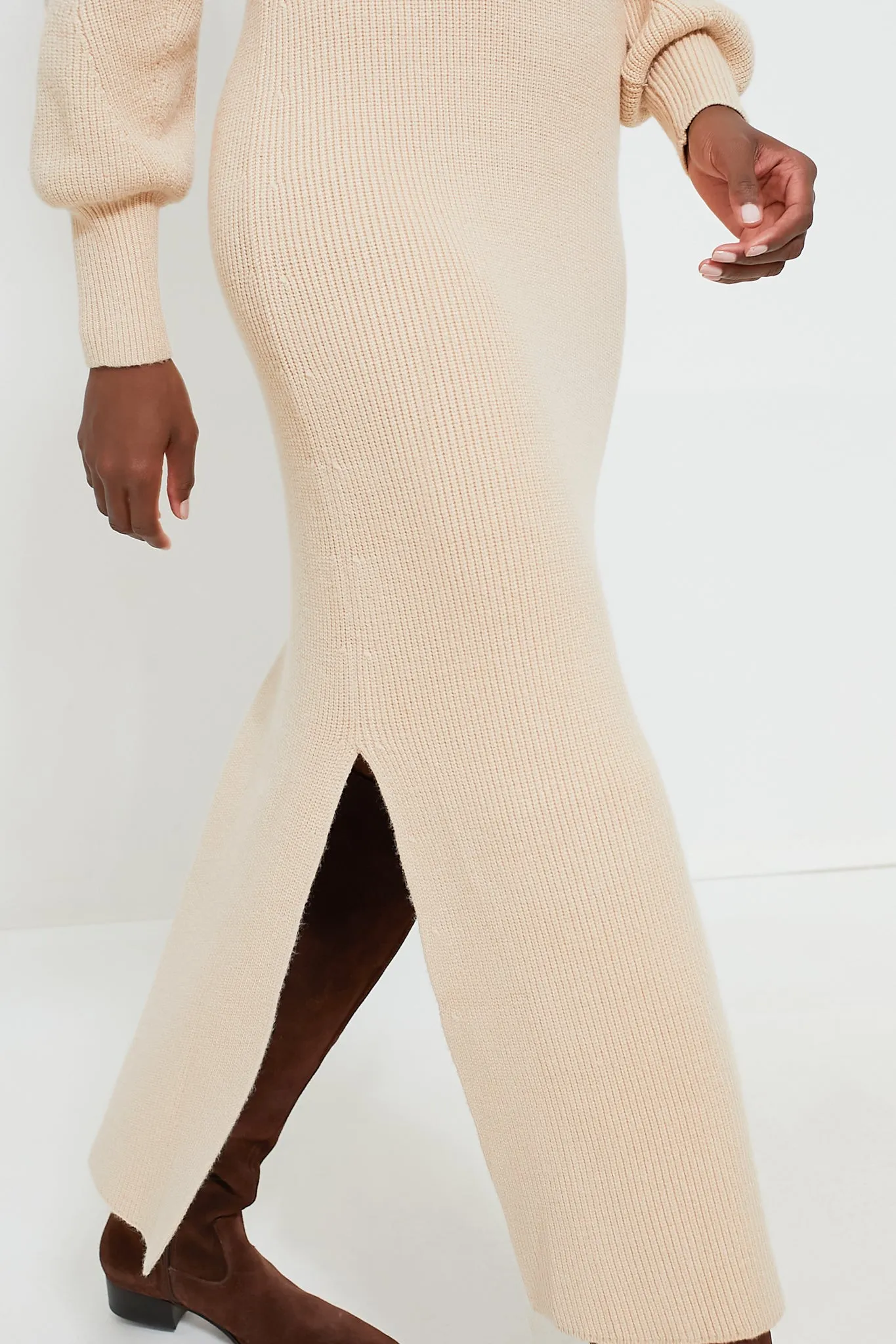 Almond Knit Anya Midi Dress