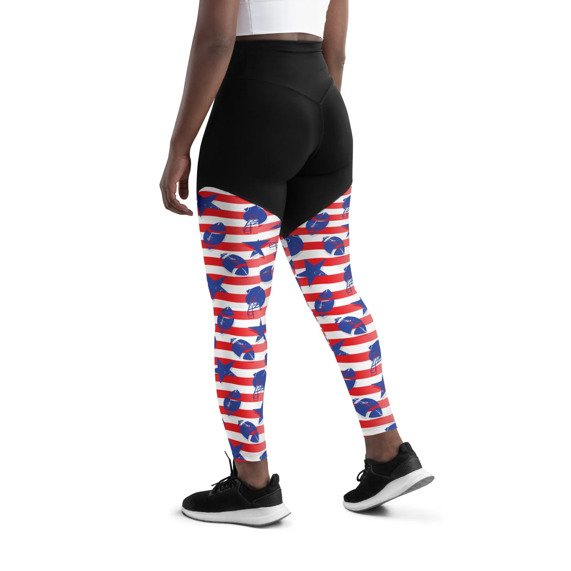 American Football Pattern Compression Leggings