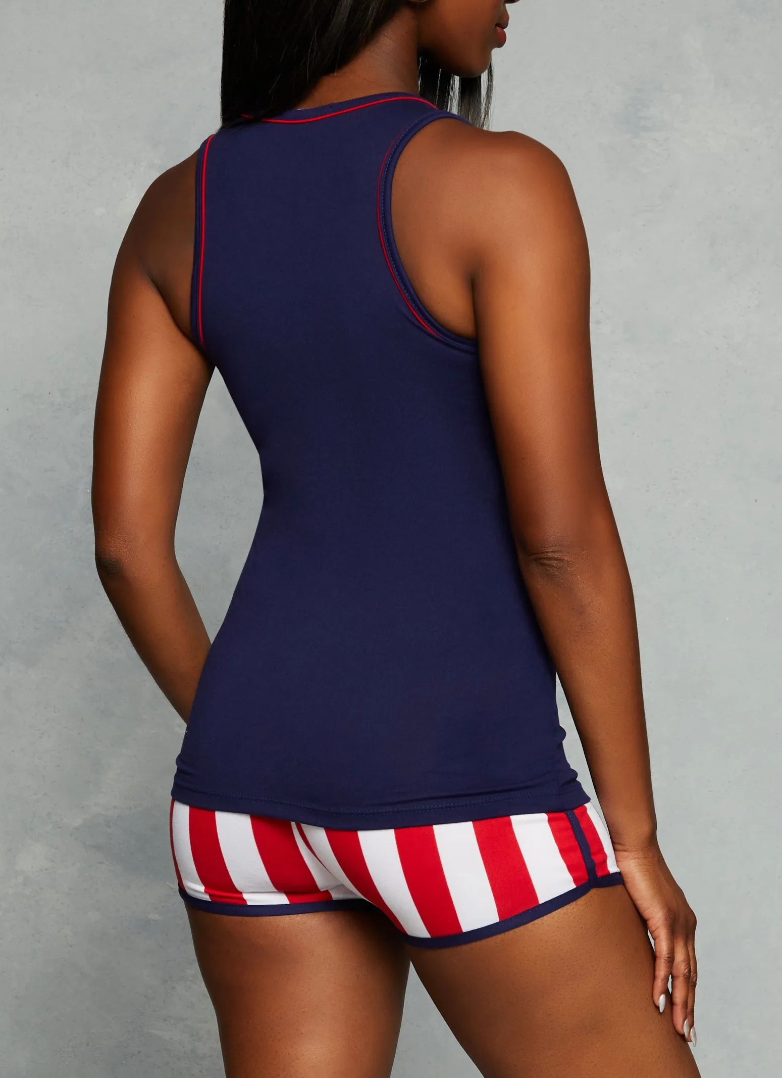 American Vibes Contrast Trim Tank Top