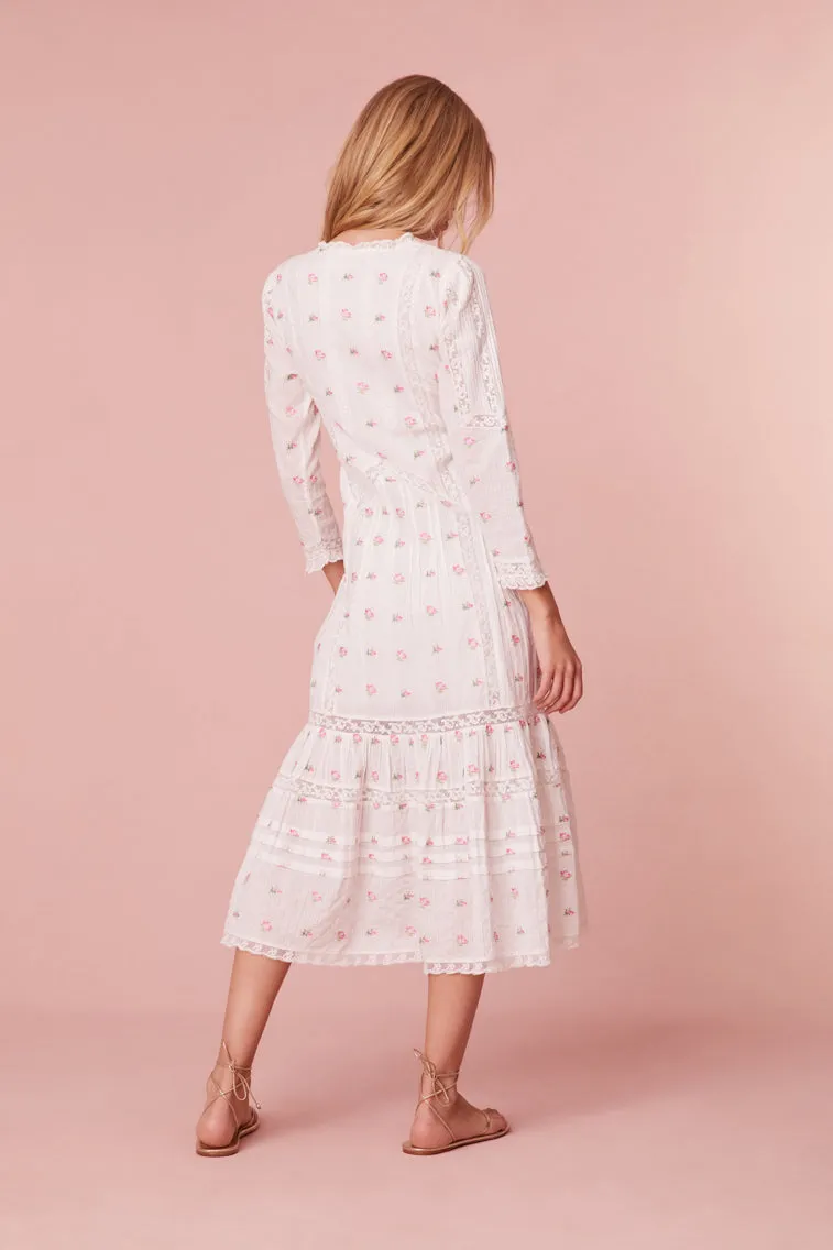 Avin Cotton Embroidered Midi Dress