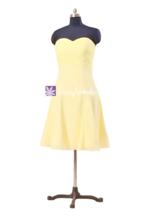 Banana Yellow Sweet 16 Party Dress Strapless Banana Party Dress Cocktail Dress (BM8470)