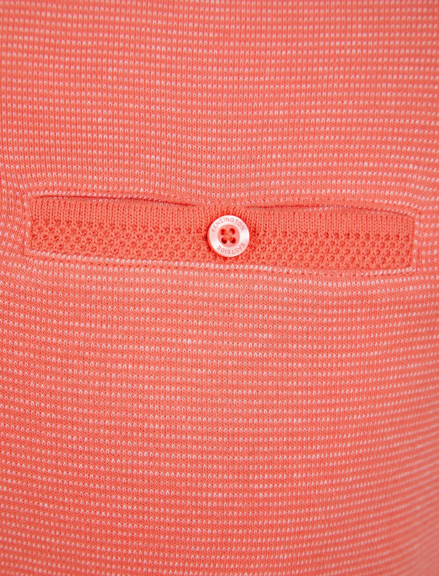 Bardell 2 Cotton Jacquard Polo Shirt with Chest Pocket in Dubarry Coral - Kensington Eastside