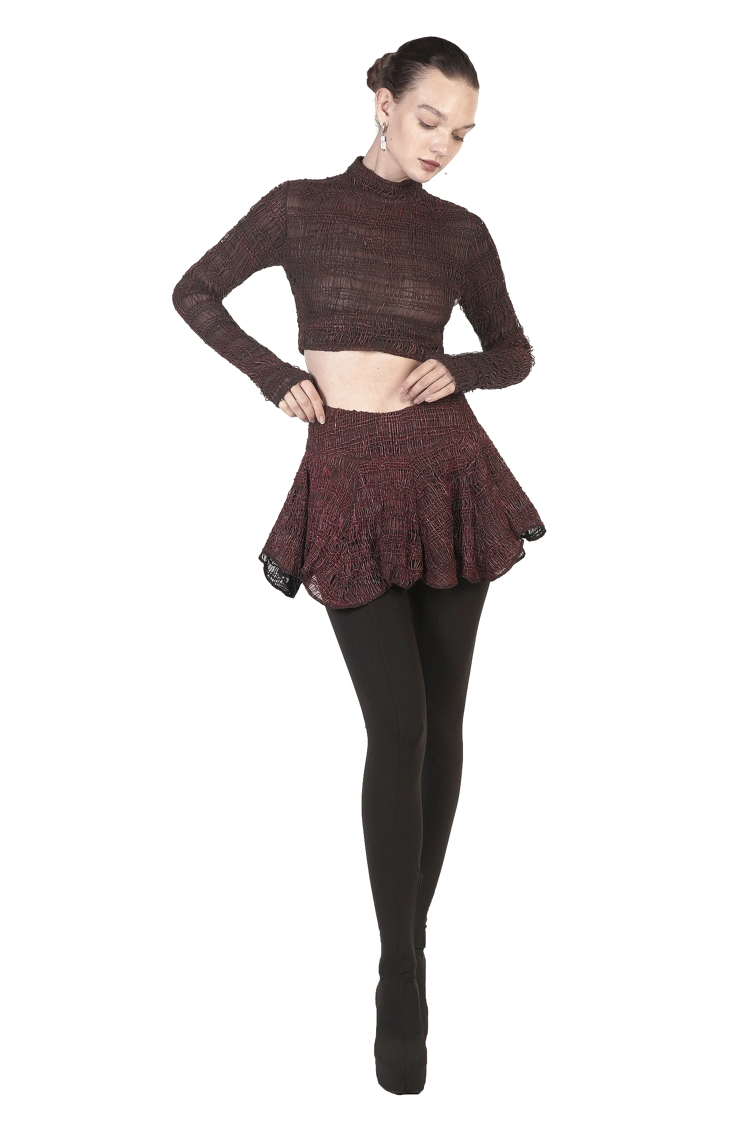 BELLATRIX MINI SKIRT RED-WAXED