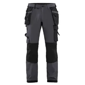 Blaklader 1522 Craftsmen 4-Way Stretch Trousers with Holster Pockets Mid Grey / Black