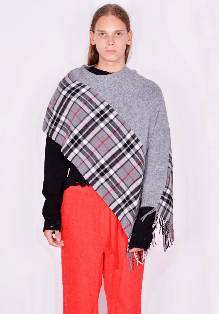 BLESS N°75 VA195 PLOP HAR PONCHO GREY/GREY CHECK