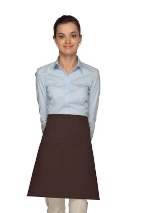 Brown Half Bistro Apron (1 Pocket)