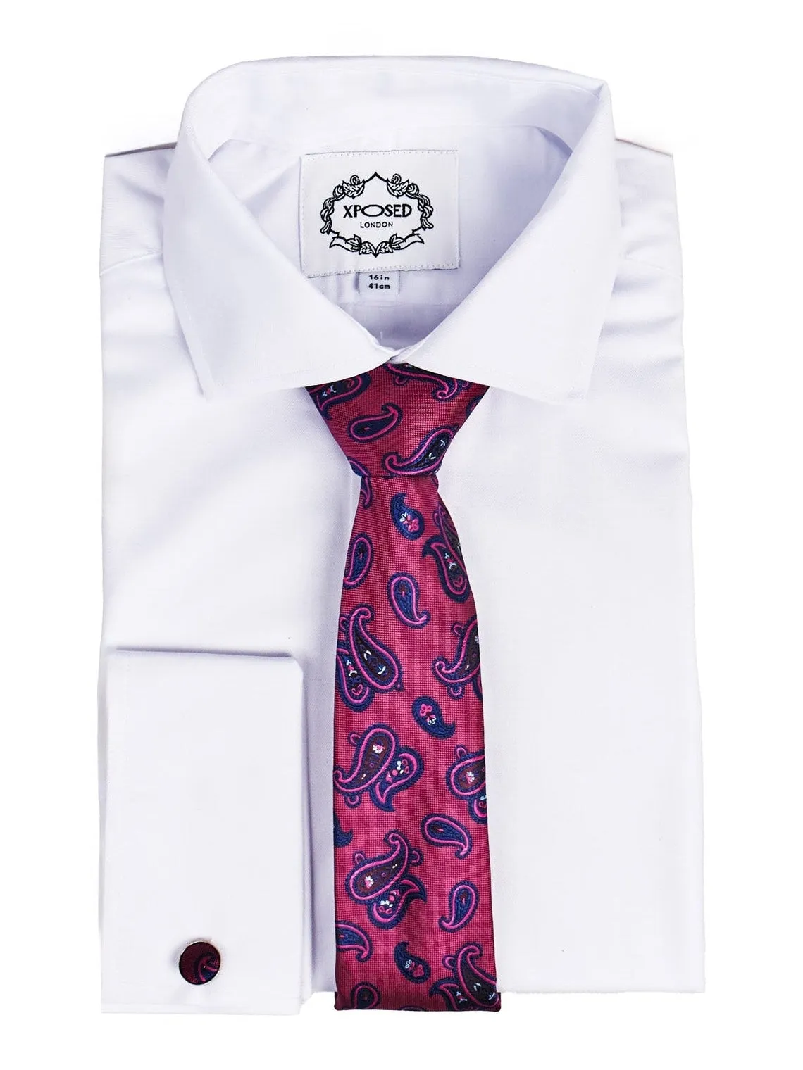 BURNT PINK PAISLEY PRINT NECKTIE SET