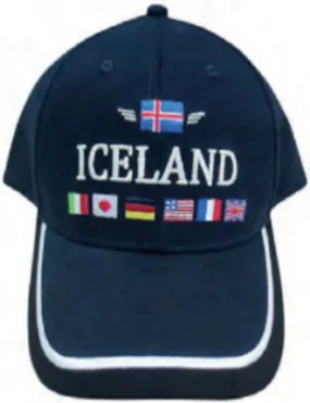 Cap Navy cap with flags ICELAND