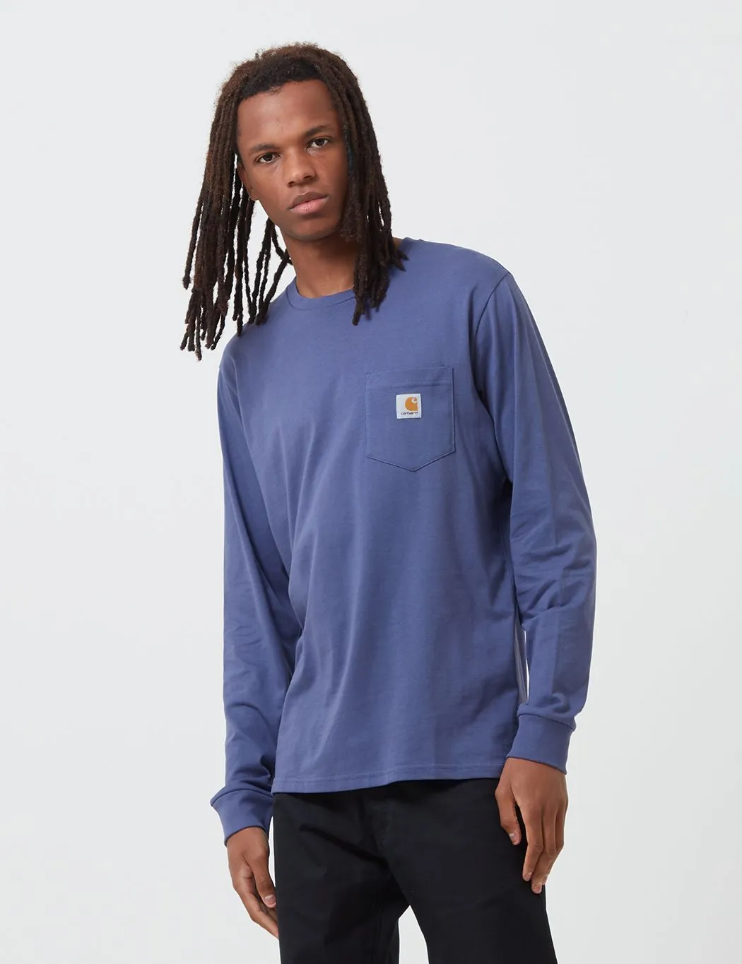 Carhartt-WIP Pocket Long Sleeve T-Shirt - Cold Viola