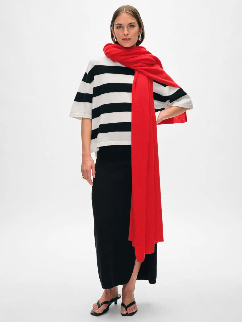 Cashmere Travel Wrap Bright Scarlet Red