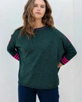 Catalina Crewneck Sweater in Alpine   Lipstick Colorblock Sport