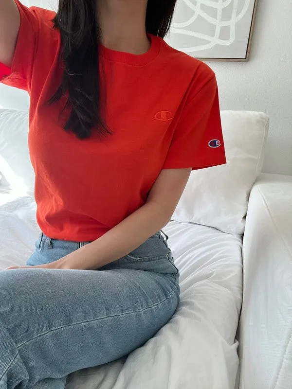 Champion Classic Tee, Embroidered C Logo Spicy Orange T0223 5TQ