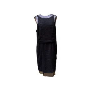 Chanel Little Black Dress Chiffon Underlay Sleeveless Size 48 FR