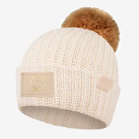 Charlie Brown White Speckled Pom Beanie