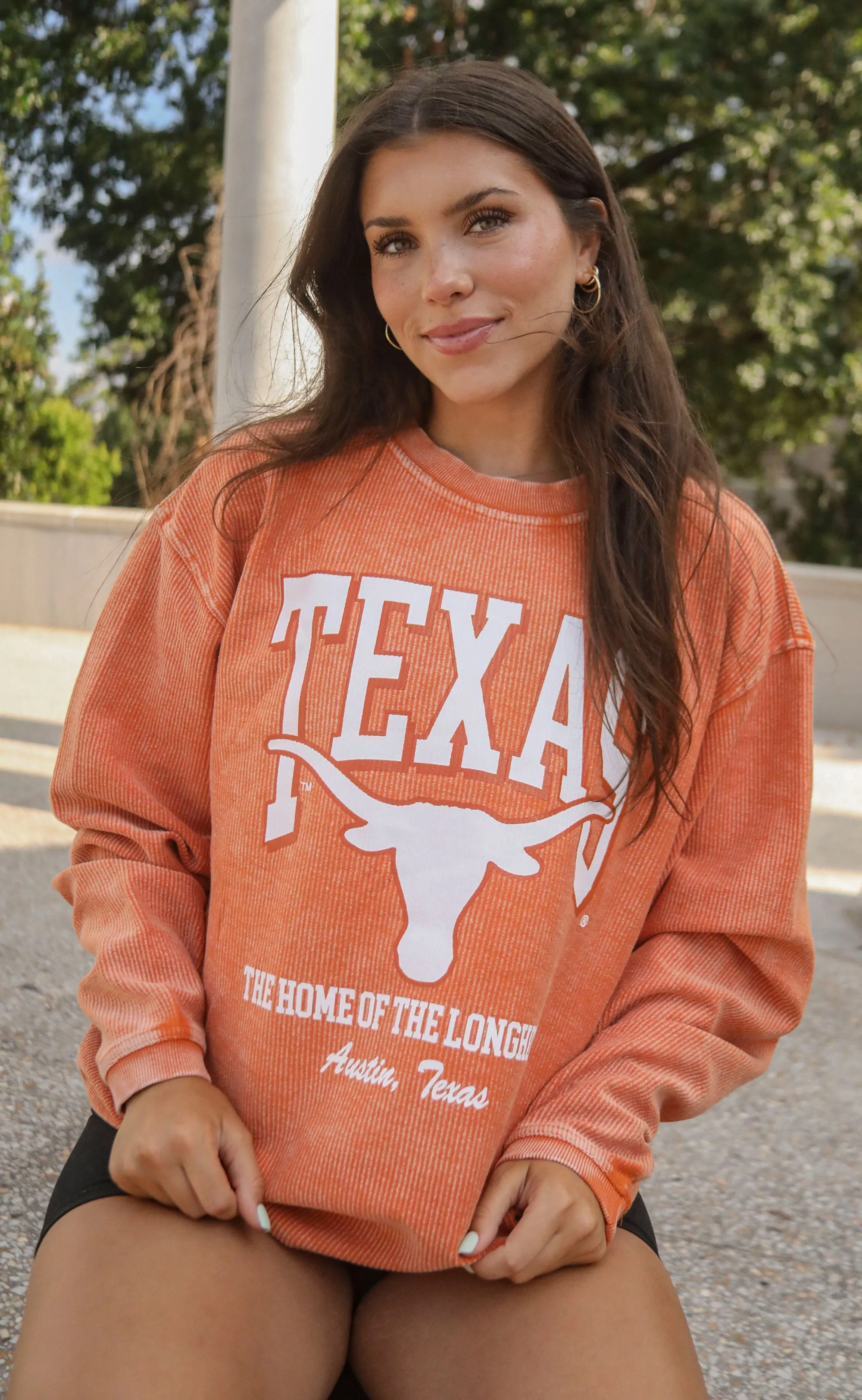 charlie southern: university of texas mascot corded sweatshirt