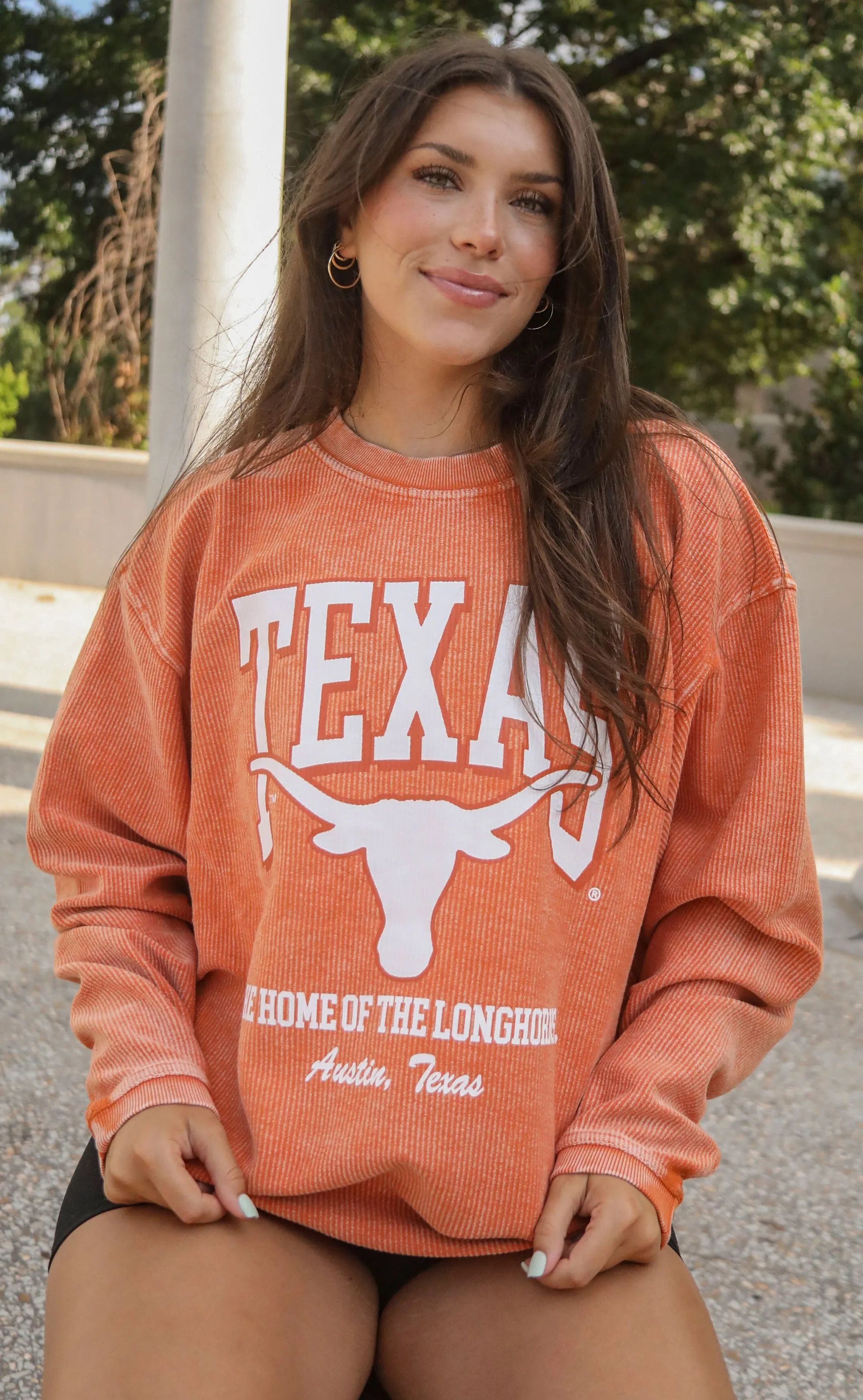 charlie southern: university of texas mascot corded sweatshirt