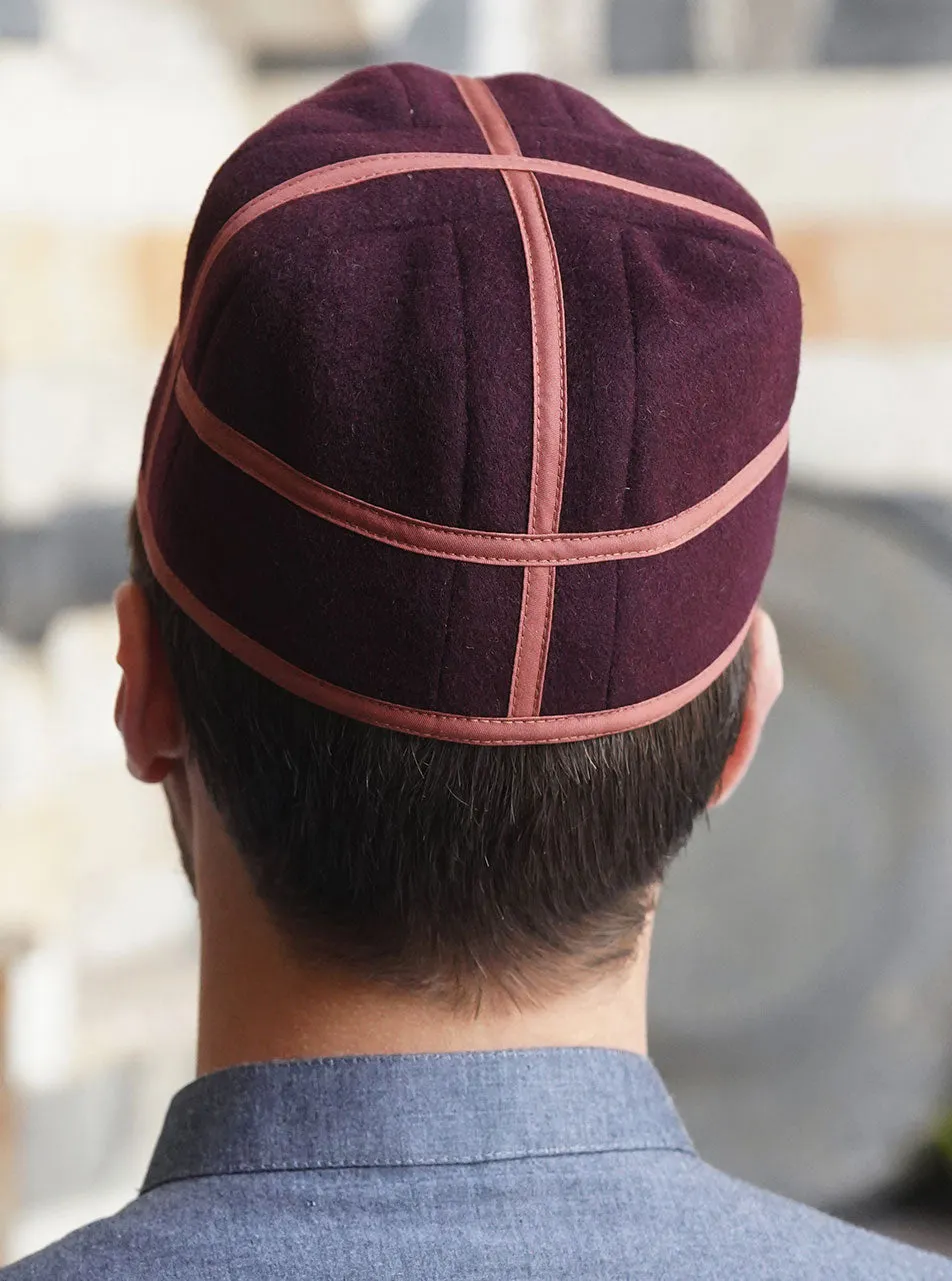 Contrast Trim Wool Kufi