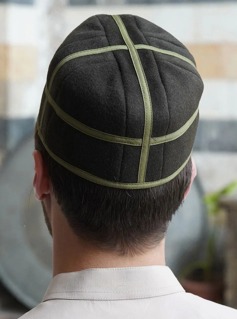 Contrast Trim Wool Kufi