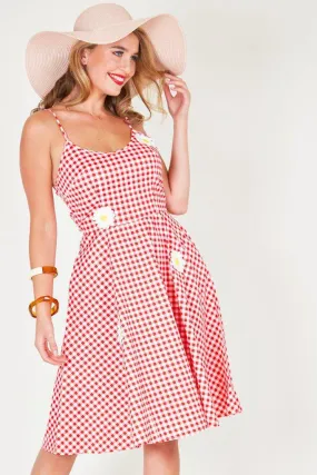 Dolly Gingham Flared Dress