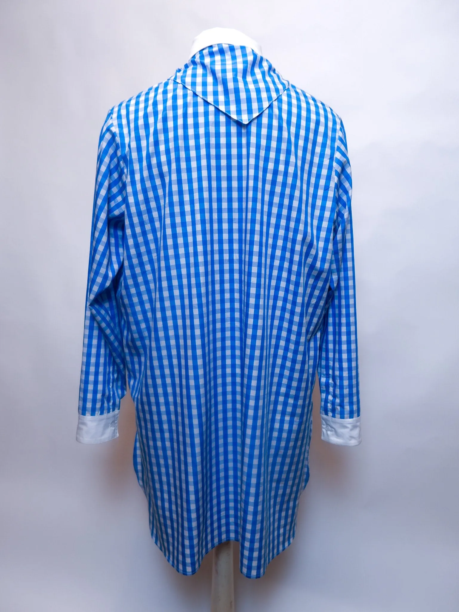 DRESS SHIRT IN BLUE CHECK WITH WHITE CONTRAST - MADE TO ORDER