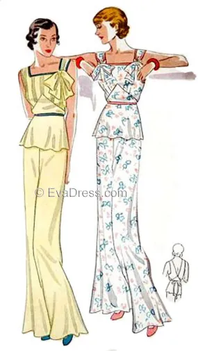 E-PATTERN 1935 Lounging Pajamas E1557