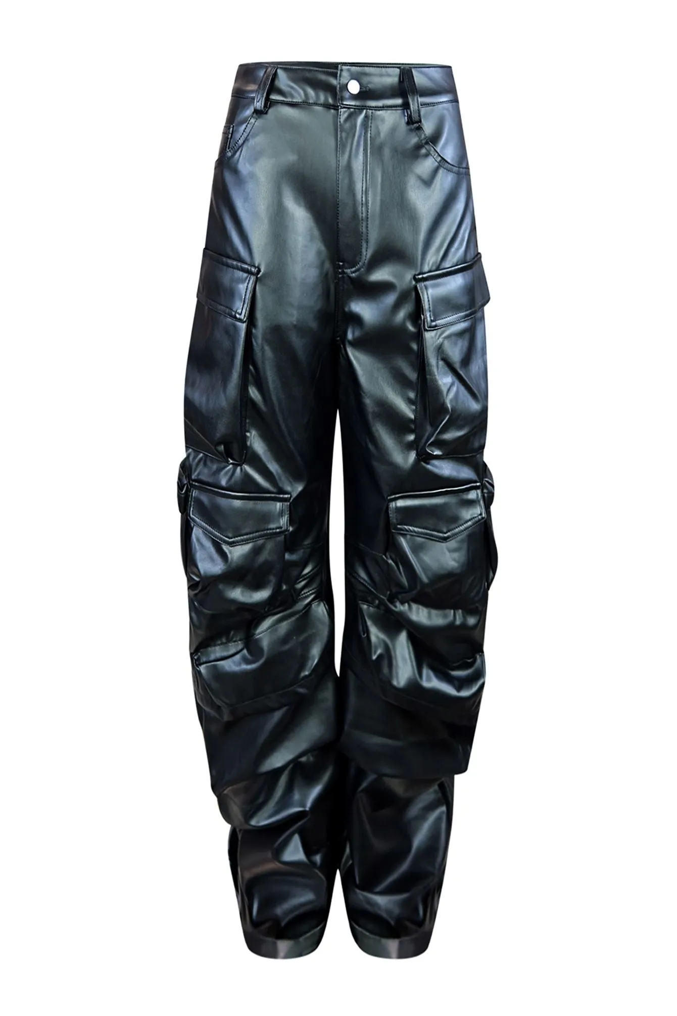 Gabriel Faux Leather Cargo Pants