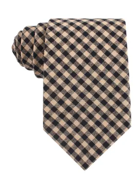 Gingham Tie - Khaki & Black