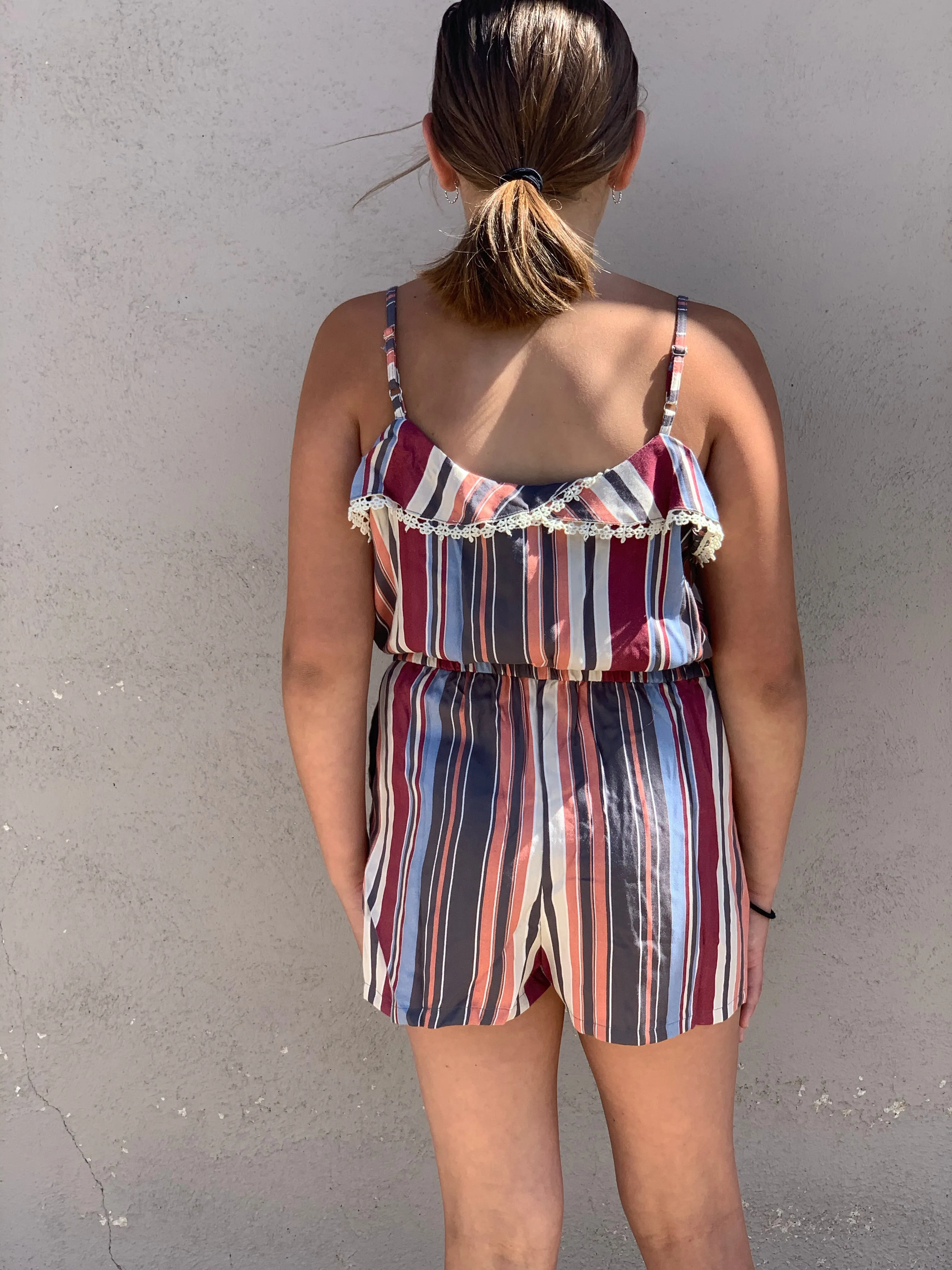 Girls Striped Romper