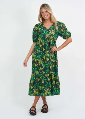 Green Forest Linen Dress