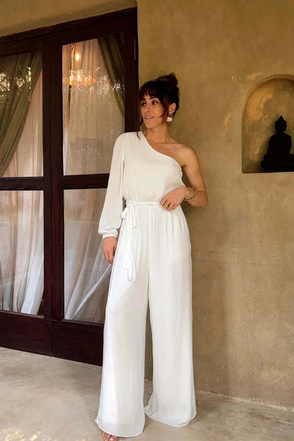 Gustavia White One Shoulder Jumpsuit