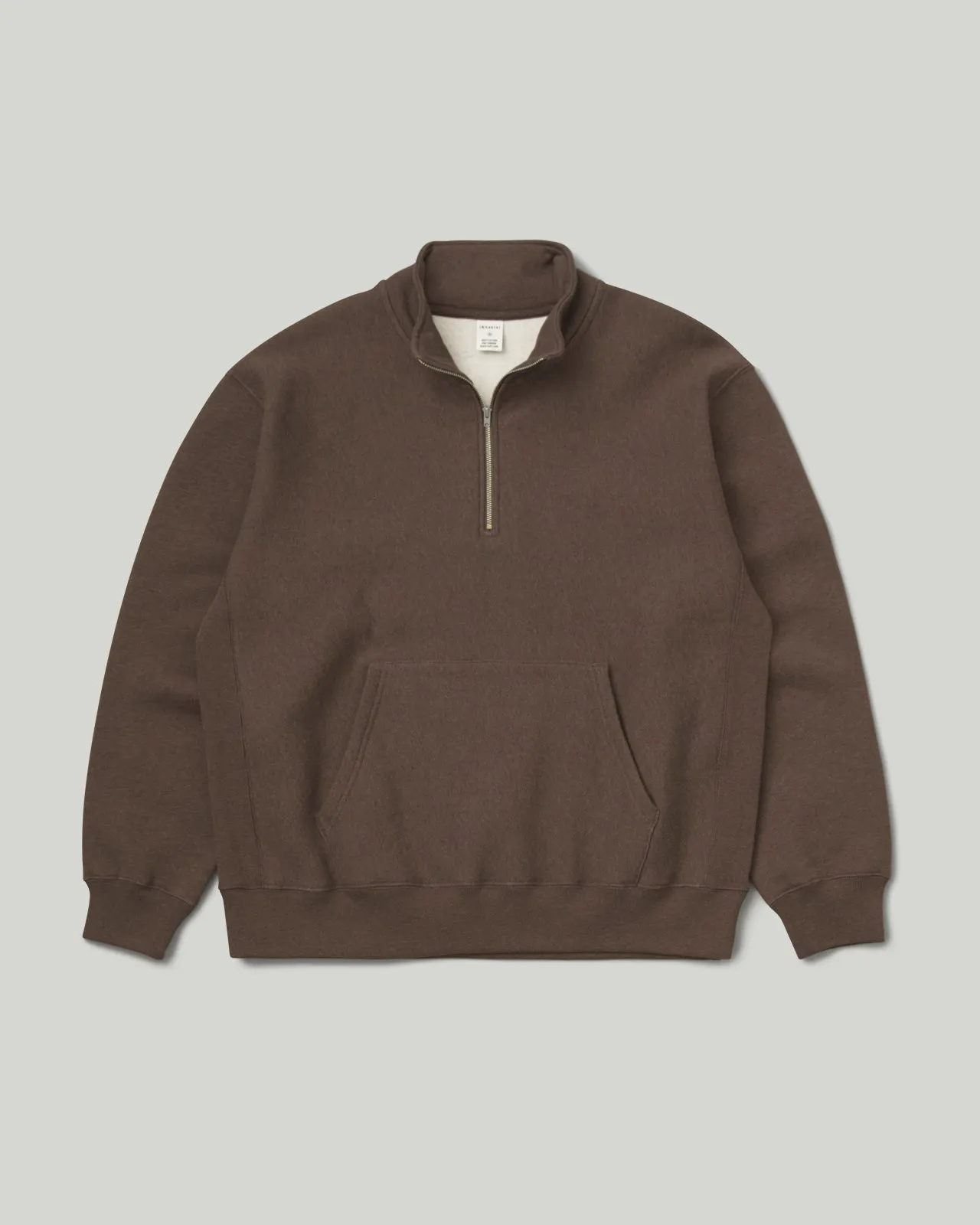 Half Zip Pocket Pullover Brown