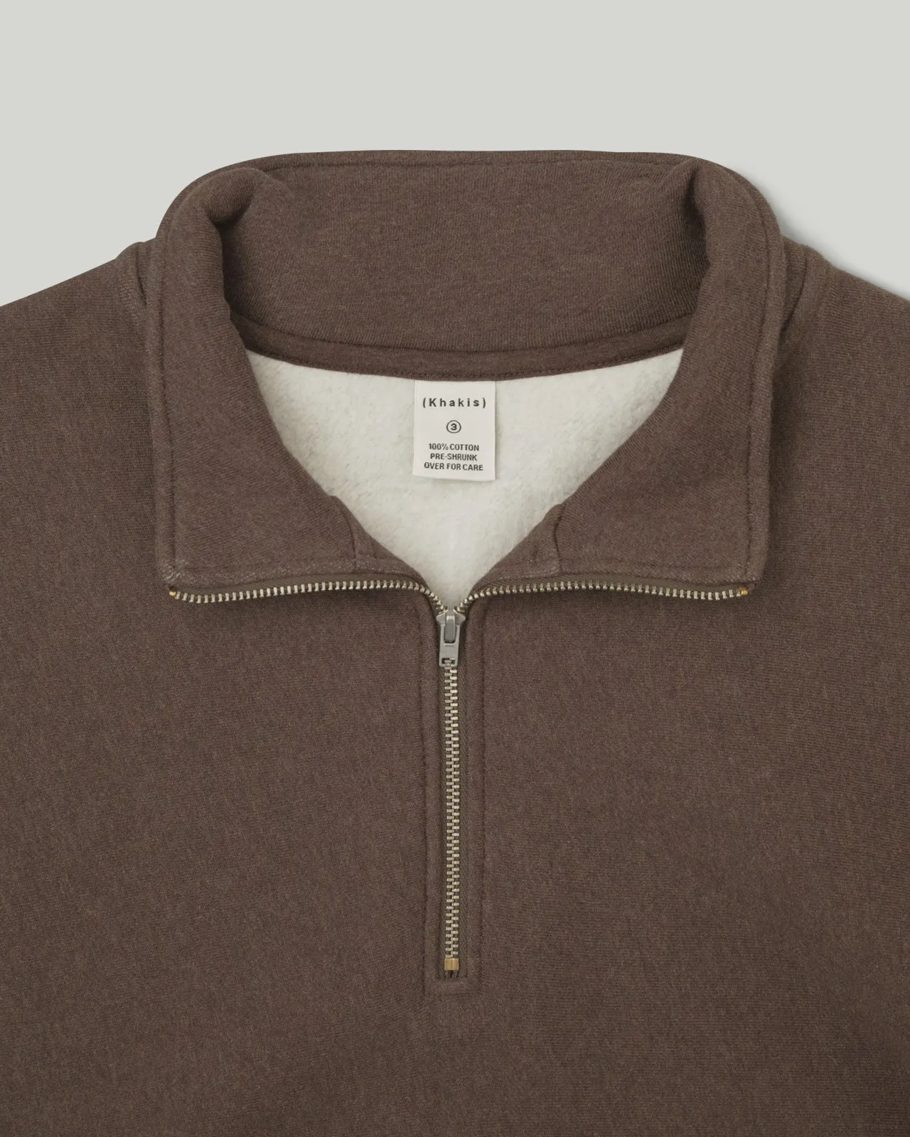 Half Zip Pocket Pullover Brown