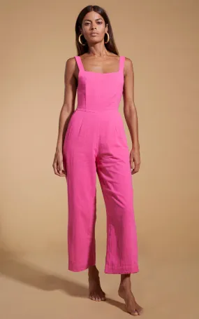 HALO Kimani Twist Back Jumpsuit in Magenta