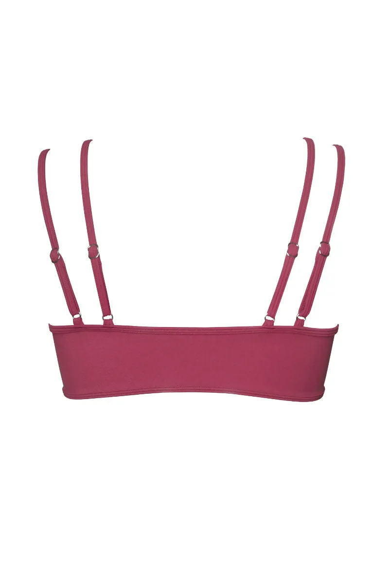 Hamade Activewear Re-edition Scoop Neck Top - Burgundy