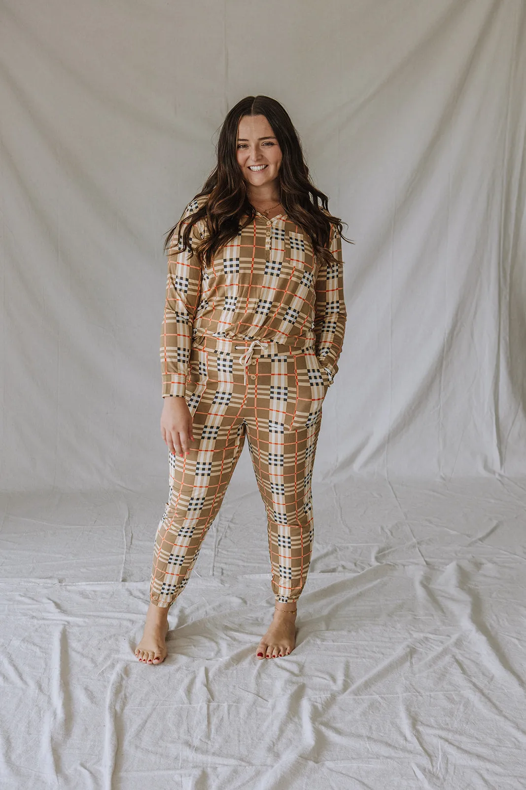 HENLEY PANTS SET LONG SLEEVE | Designer Plaid