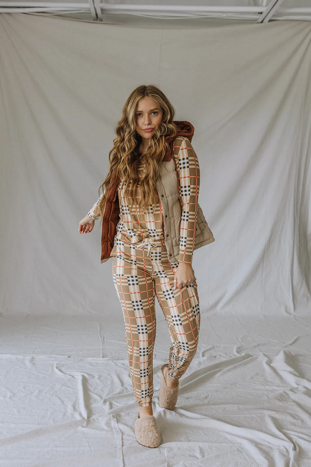 HENLEY PANTS SET LONG SLEEVE | Designer Plaid