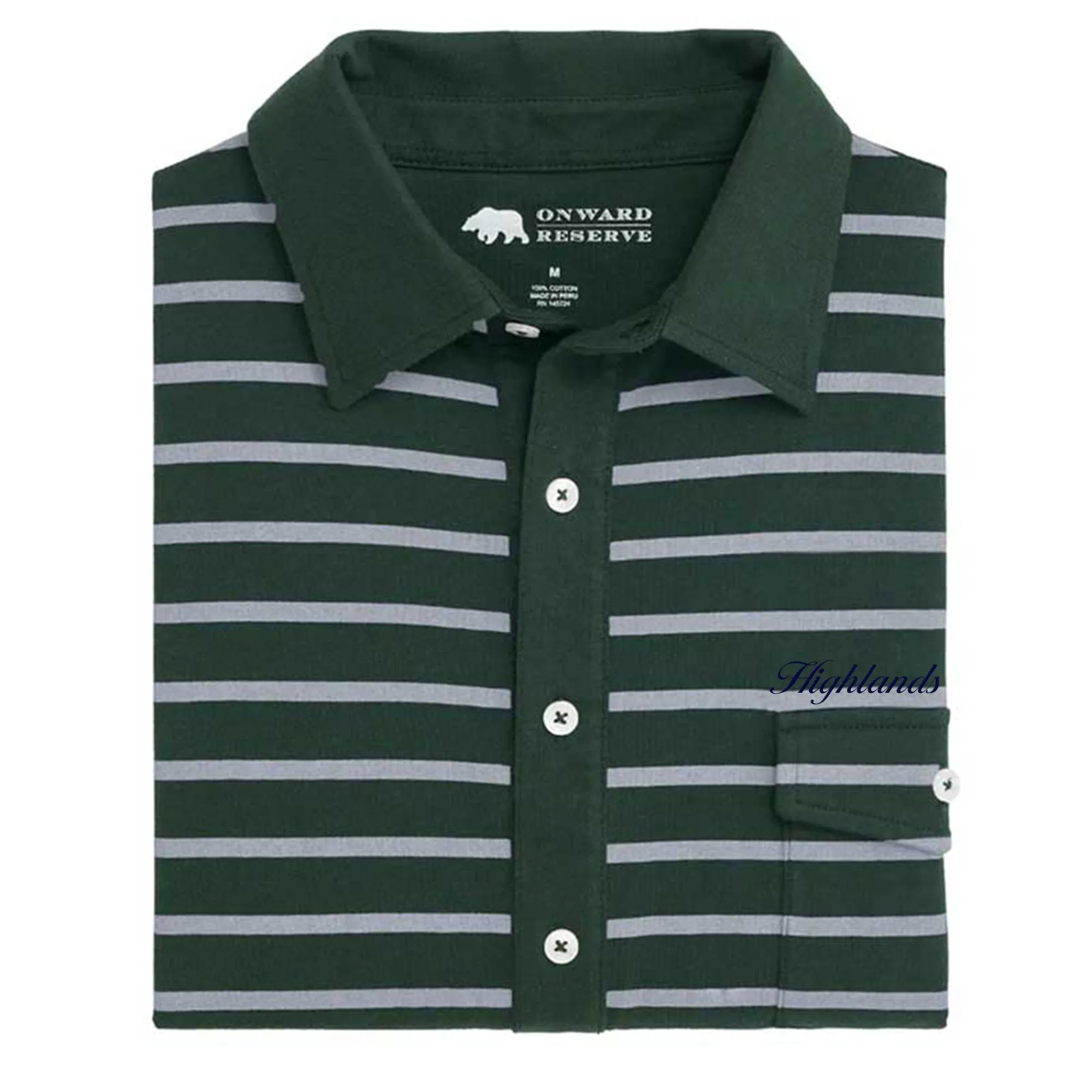 Highlands Town Script Racquet Club Polo - Pine Grove