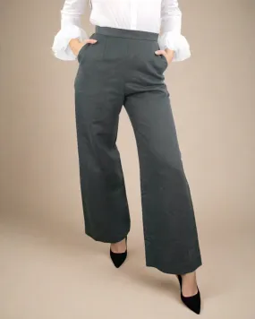 Hylas High Waisted Wide Leg Grey Trousers