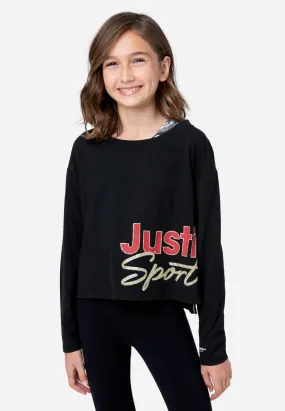 J Sport Layered Graphic Raglan Long Sleeve Tee