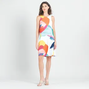 Jewel Neck Swing Dress - Sunburst Petal