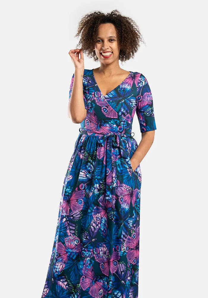 Josephina Butterfly Print Maxi Dress