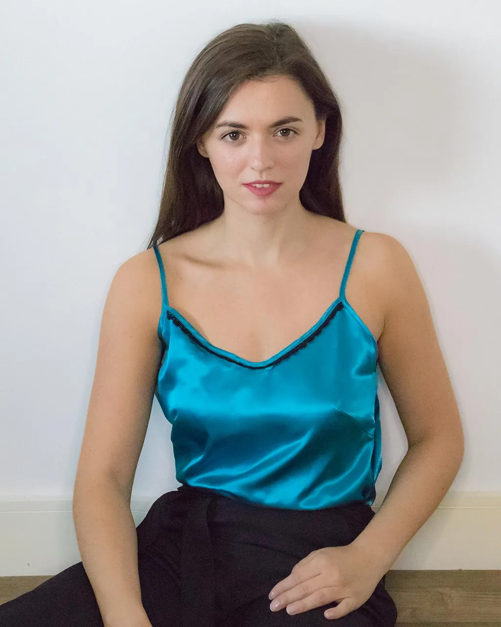 Kami Blue Satin Cami Top