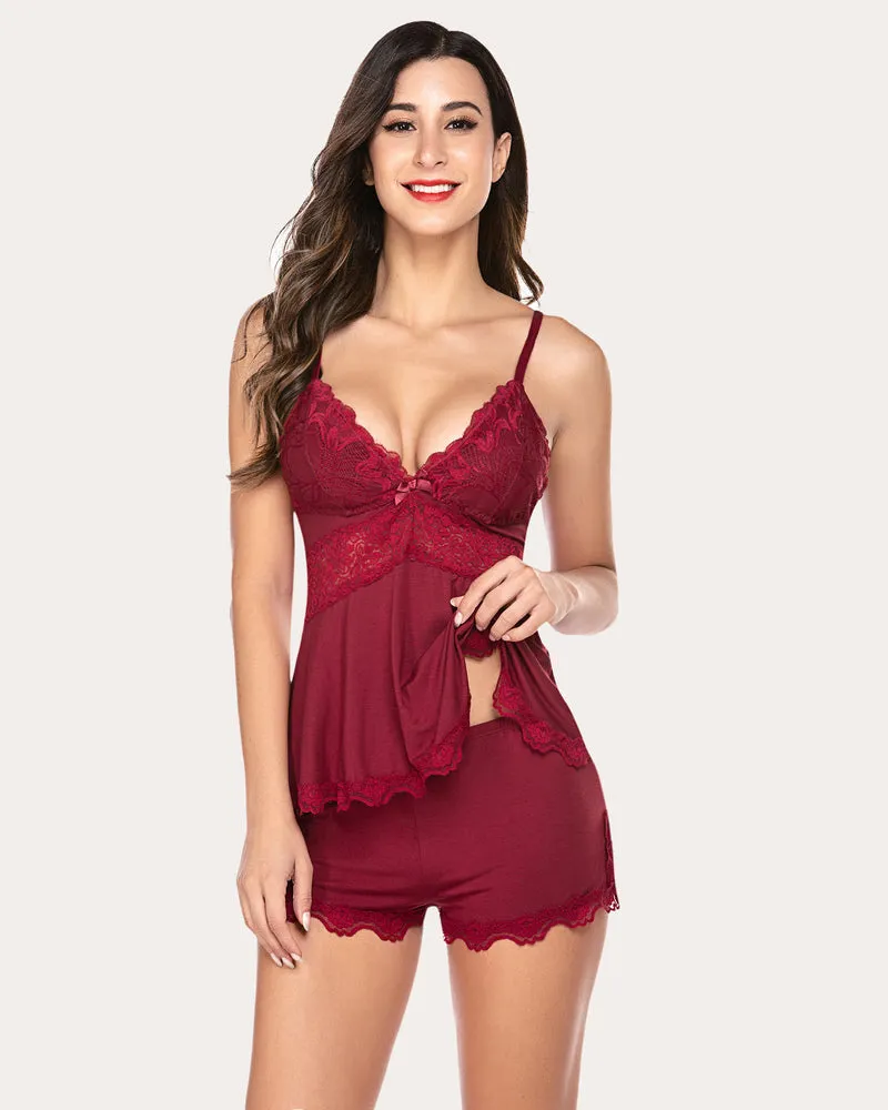 Lace Nightwear Pajamas Lounge Sets