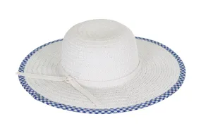 Laundry by Design Women Summer Beach Floppy Travel Gingham Brim Straw Hat